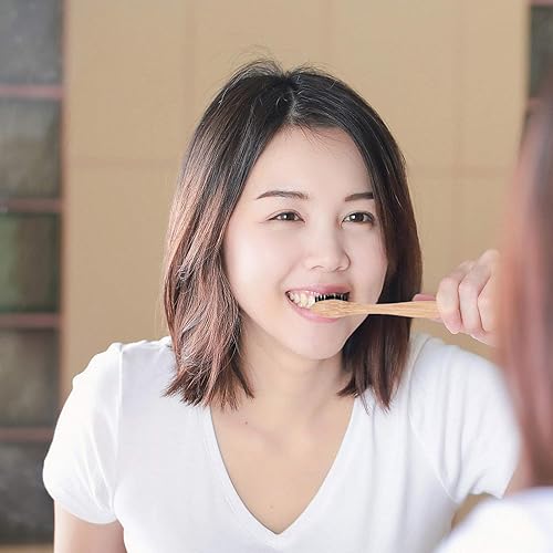 Miniatura 4 de Healifty Juego de cepillo de dientes de bambú 6pcs Cepillo de dientes Cepillo de dientes Cerdas naturales ecológicas