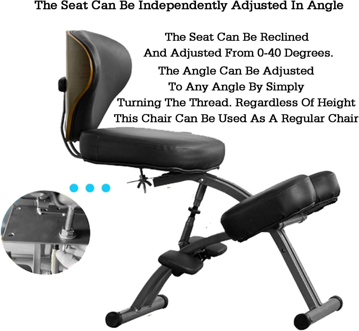Kneeling Chair with Back Support,Adjustable Yoga Meditation Seat,Angled Chair,for Back and Neck Pain Relief Improvement