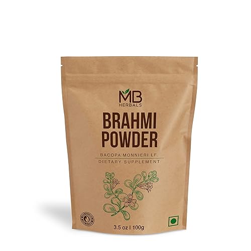 MB Herbals Brahmi Pure Powder 3.53 oz 3.5 oz 100% puro Bacopa monnieri Powder Cuidado del cabello