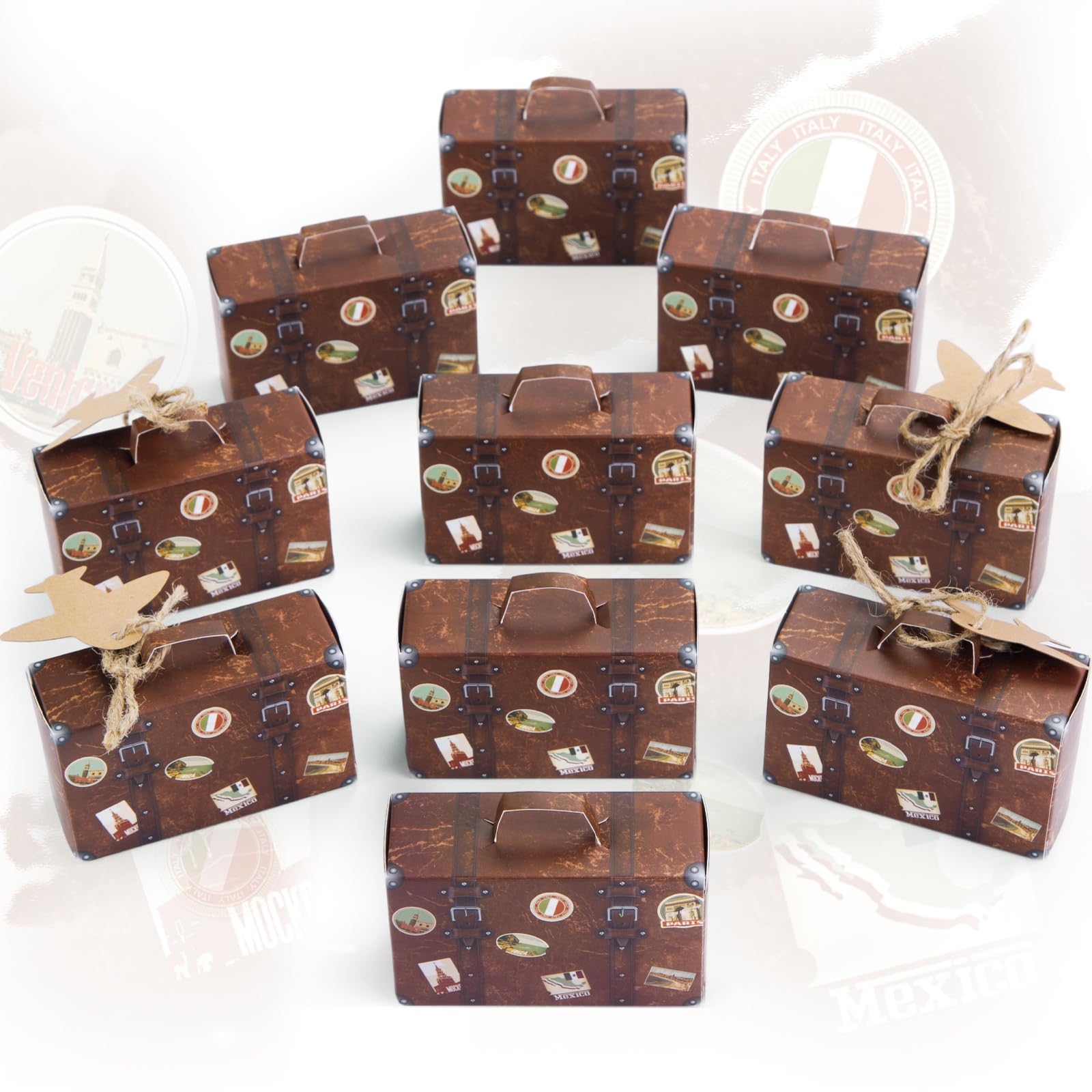 Photo 1 of VGOODALL Mini Suitcase Favor Boxes, 50 Count