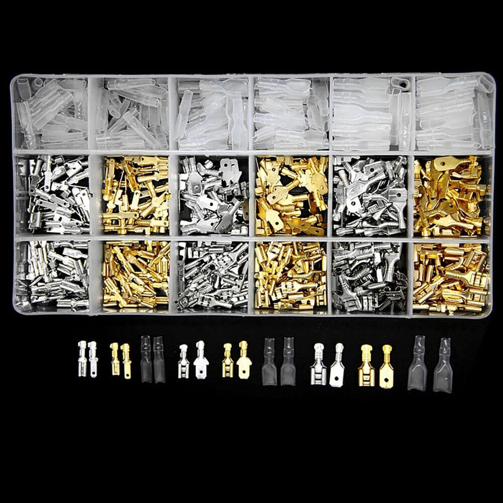 YLQUXEUV 540Pcs 2.8/4.8/6.3mm Crimp Terminals Insulated Seal Electrical Wire Connectors Crimp Terminal Connector Assortment Kit