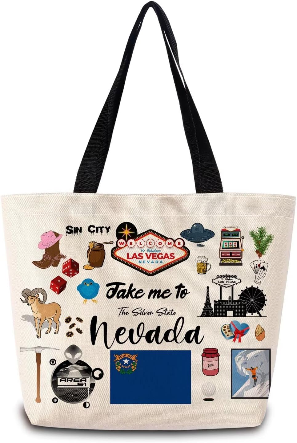 Take Me To Nevada Reusable Grocery Tote Bag