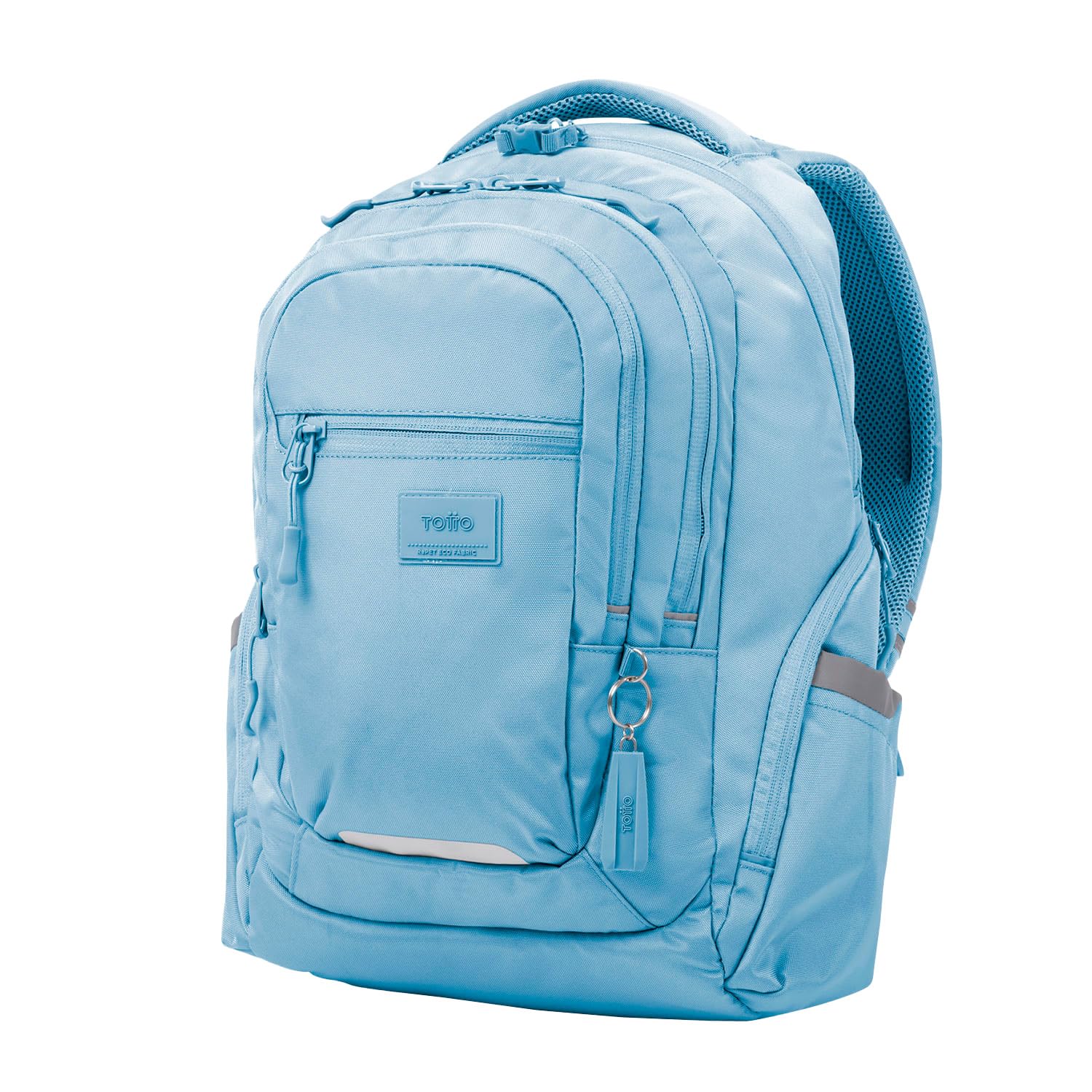 TOTTO - Zaino per computer portatile da 13 pollici, modello Eufrate, zaino ecologico, 6 scomparti, cerniera per lucchetto, tasche bottiglia, schienale ergonomico, colore angelo cadenti