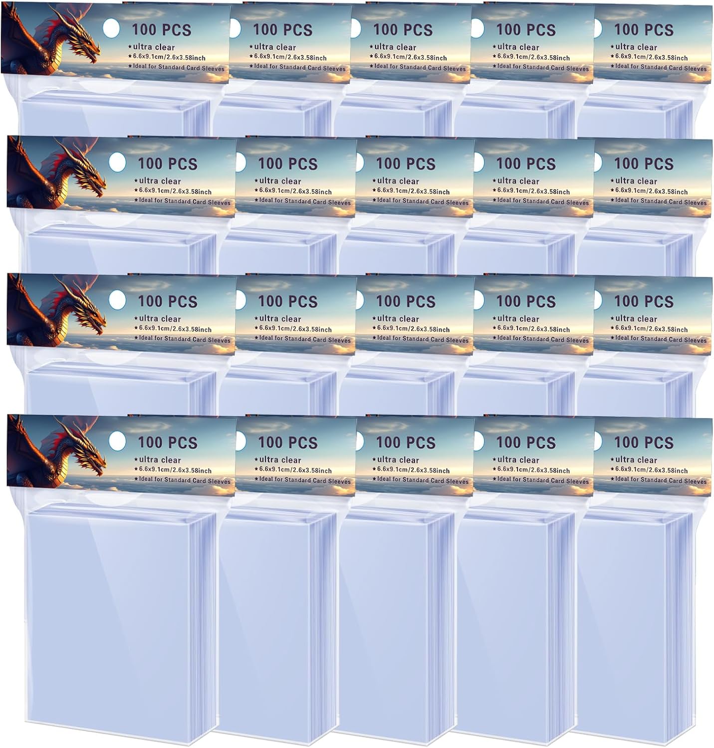 2000 Counts Soft Clear Perfect Fit Card Sleeves for Trading Cards, Exact Fit Protector for TCG, Sports (Basketball, Baseball, Football) and Collectible Cards,Plastic Penny Sleeves (2000)