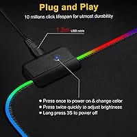 Vista 2 de Mouse Pads Gaming Accessories RGB Mause Pad Computer Keyboard Mat LED Gamer Cute Laptops Luminous Mats Offices Pc Complete Mats,600x300x4MM