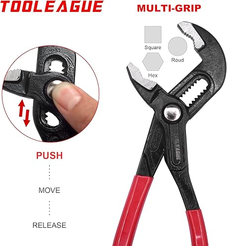 Miniatura 3 de TOOLEAGUE Alicates para bomba de agua de alta resistencia, herramienta de fontanería grande, juego de juntas deslizantes de ranura de 16 pulgadas,