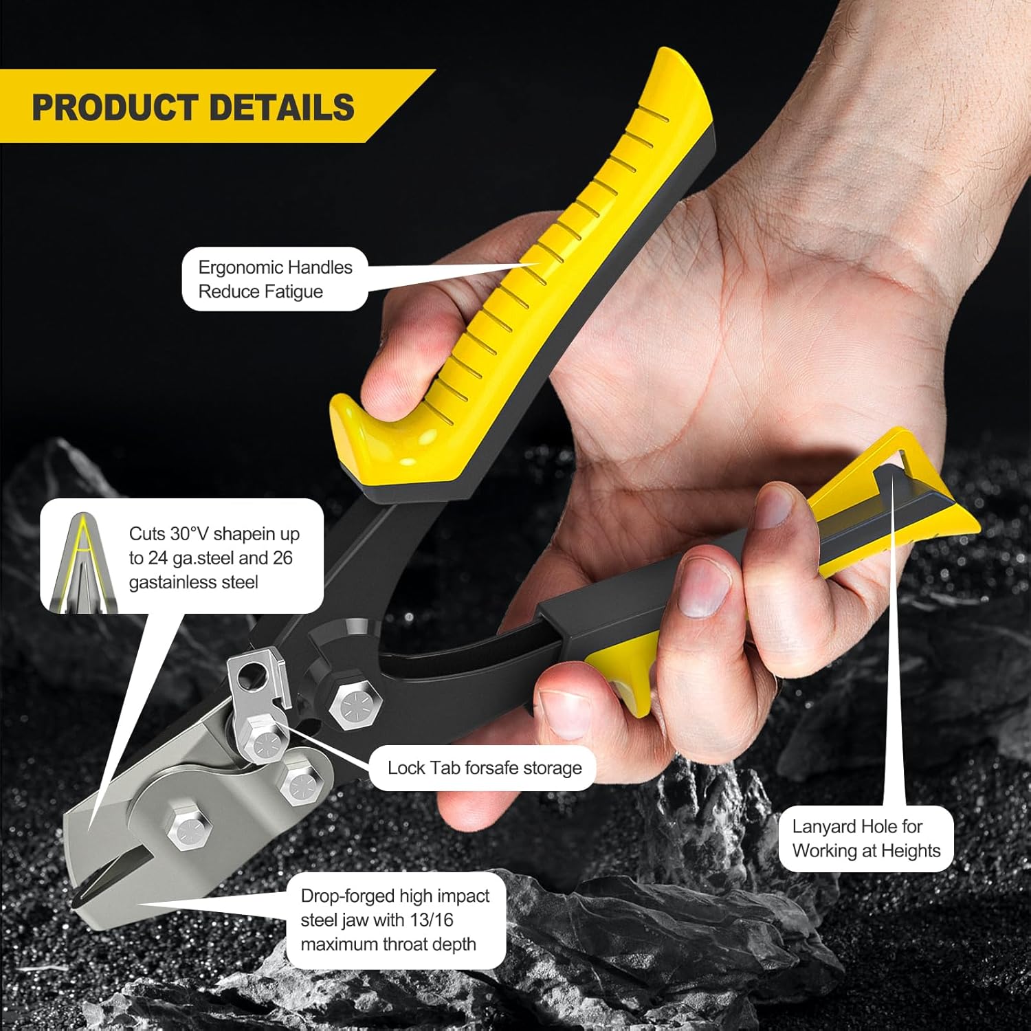 Sheet Metal Hand Notcher，Duct Notcher Tool，Sheet Metal Tools，Sheet Metal Notcher，HVAC Tool V Notcher for Ductwork and Sheet Metal, Cuts 30-Degree V Notch,Efficient and Precise