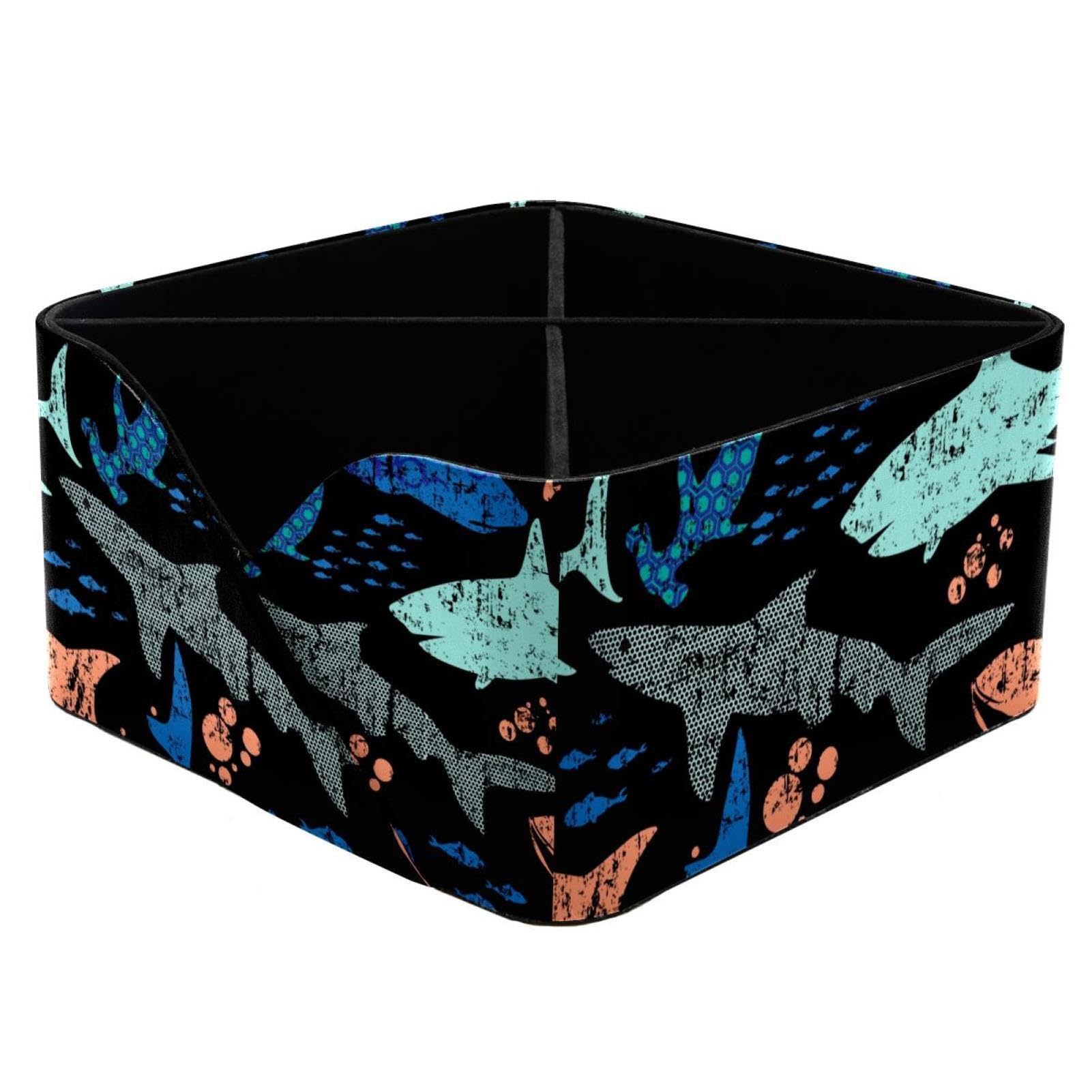 Organiseur de bureau avec 4 compartiments et pot à stylos Grunge Shark