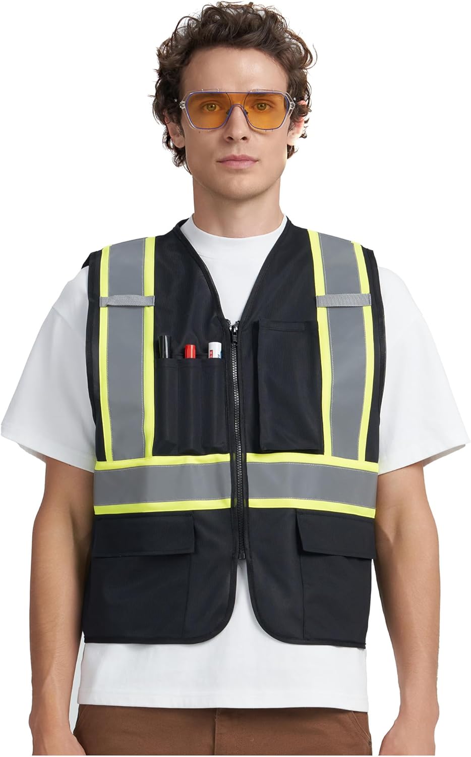A-KSAFETY High Visibility Safety Vest for Men Women with Pockets and Zipper - Image 5