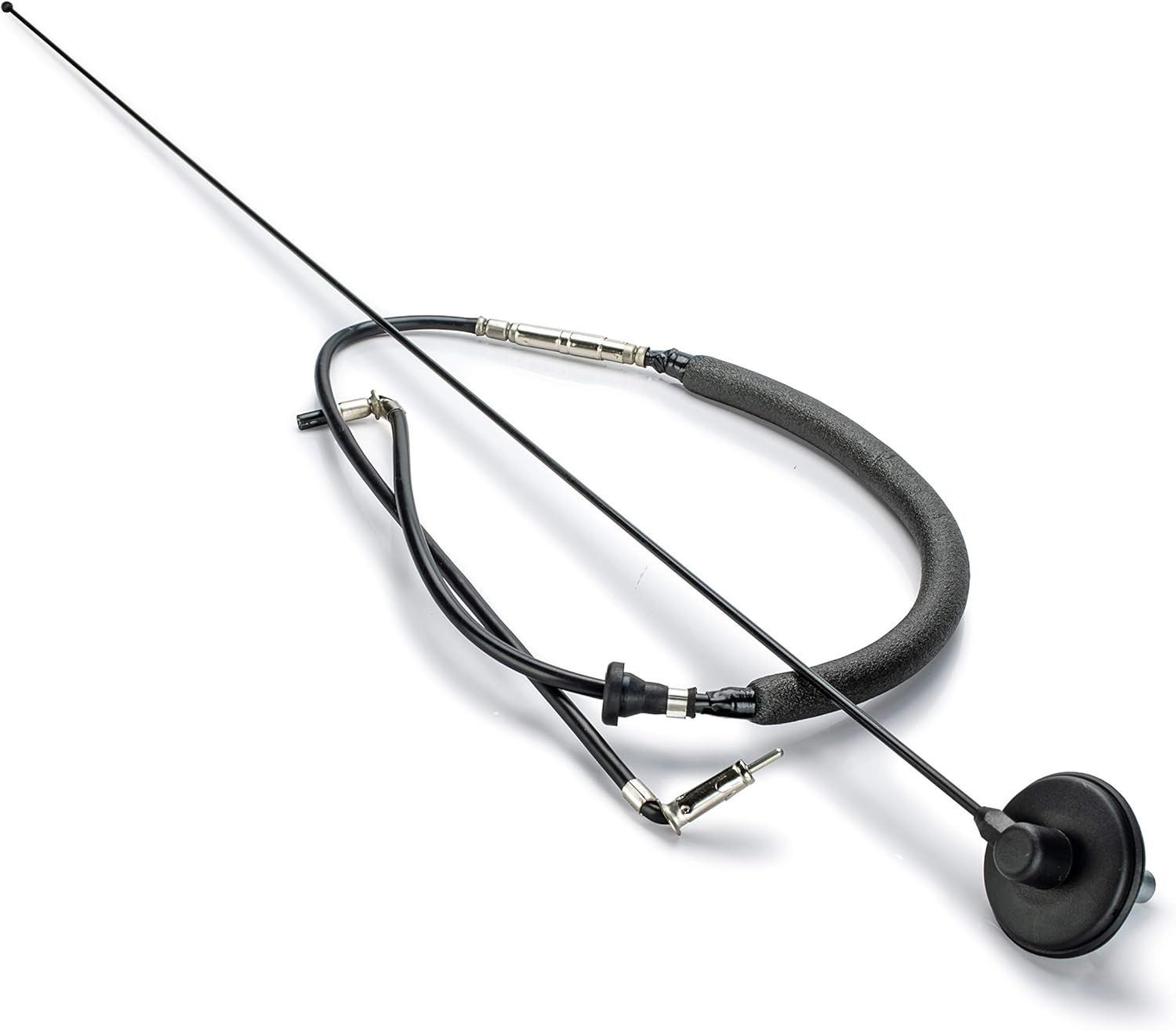 DV8 Offroad Full Size Antenna for 1997-2006 Wrangler TJ | 31" Long | Includes New Wiring | Stainless Steel Construction | Black Finish