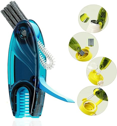 Miniatura 6 de Cepillo de limpieza multifuncional 3 en 1 cepillo de tapa para botella pequeña cepillo de limpieza de pajillas herramientas multifuncionales de