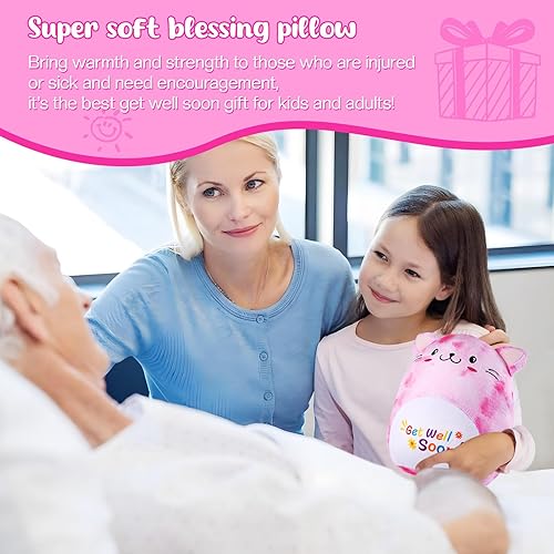 Miniatura 7 de Almohada de peluche con diseño de gato y vaca, regalo de condolencias, regalo de regalo para niños, niñas y mujeres (gato)