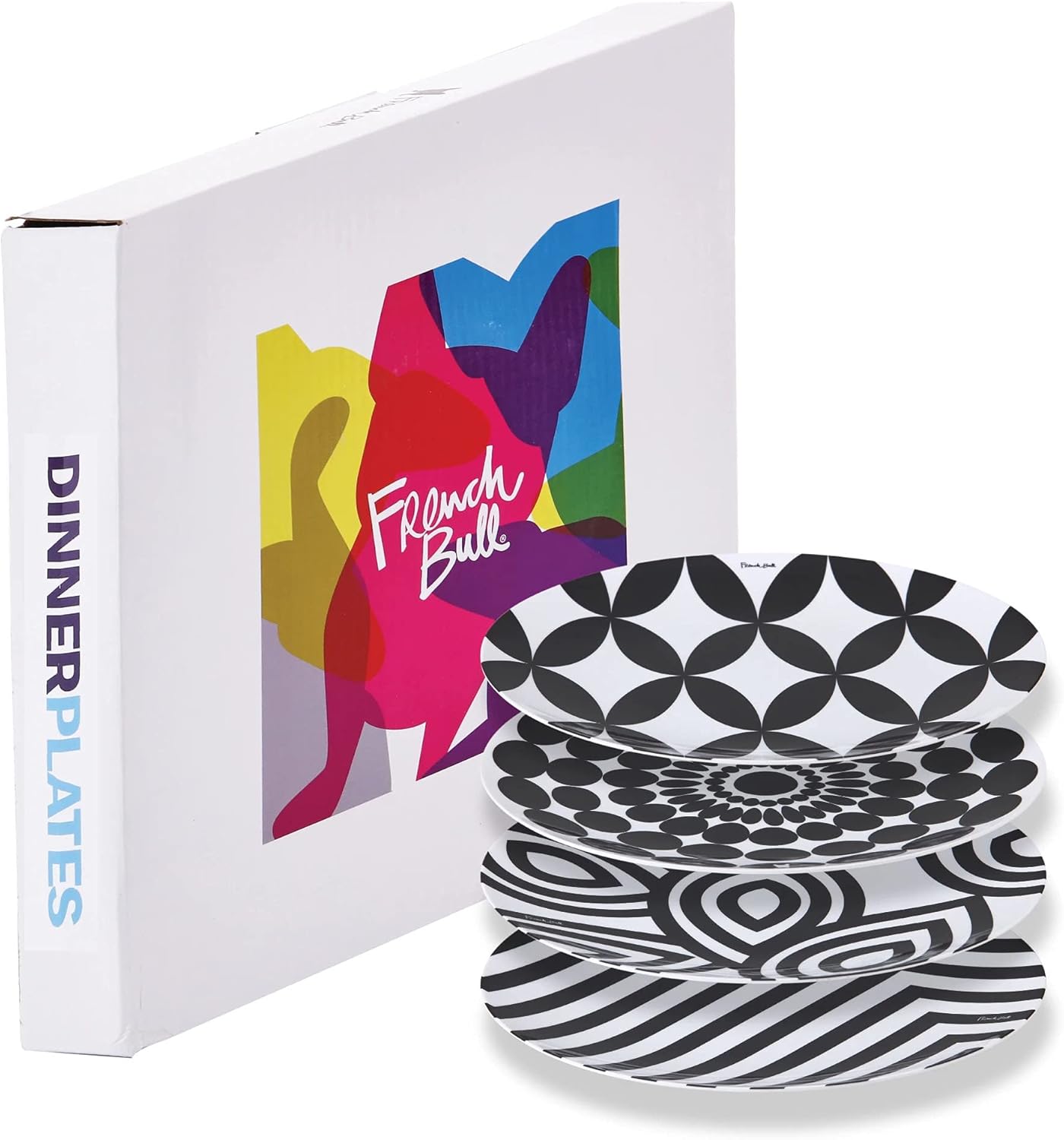 French Bull 12-Piece Entertaining Set – Black & White, Medium