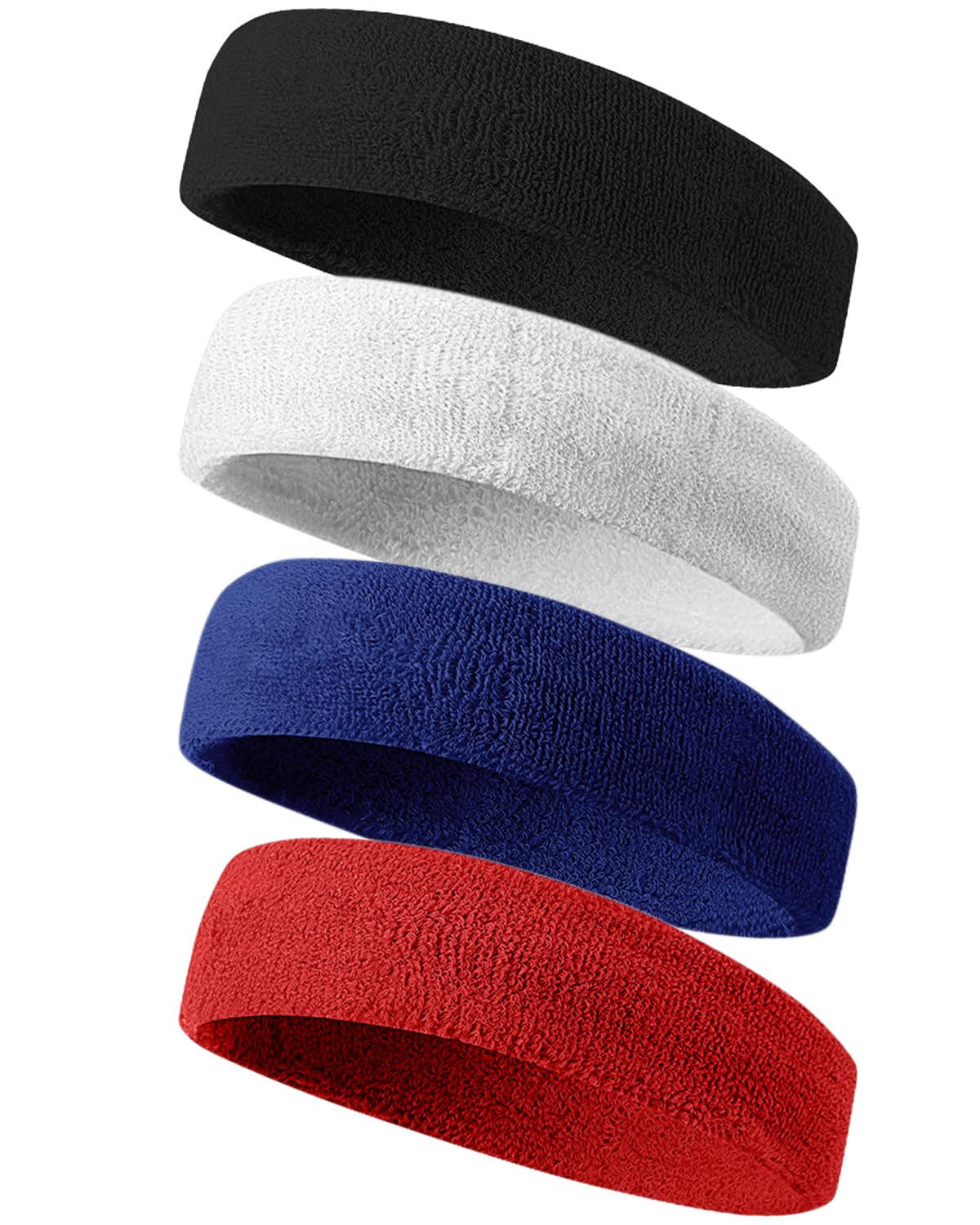 Tanluhu Sweatbands Sport Headbands for Men & Women,Terry Cloth Sweat Band for Tennis, Running, Basketball, Working Out, Execise - Athletic Sweat Cotton Headband Outdoor