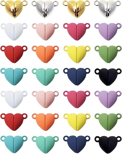 Miniatura 7 de Tupalizy 14 pares de broches magnéticos para collares, cuentas de corazón, dijes para hacer joyas, parejas, pulseras de amistad, collares, anillos