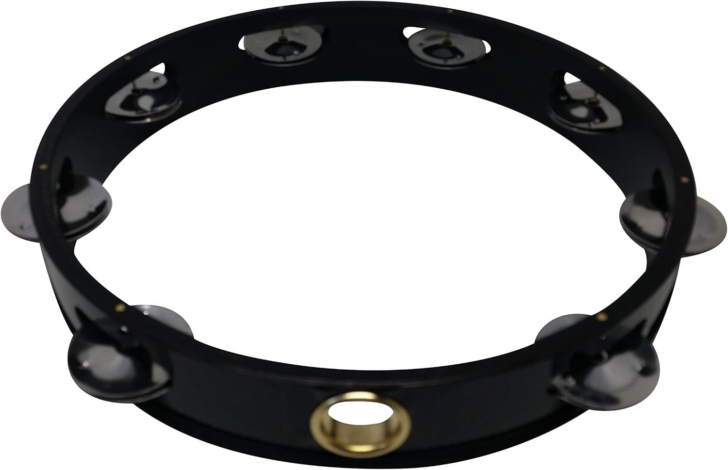 Rhythm Band Instruments JTAM10 Make a Joyful Noise Wooden Tambourine 10 Inch with 8 Pairs of Single Row Jingles Black
