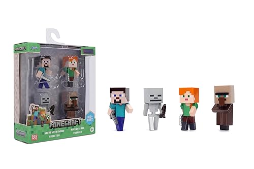 Jada Minecraft Metalfigs 4-Pack – 2.5” Die-Cast Collectible Figures Toys