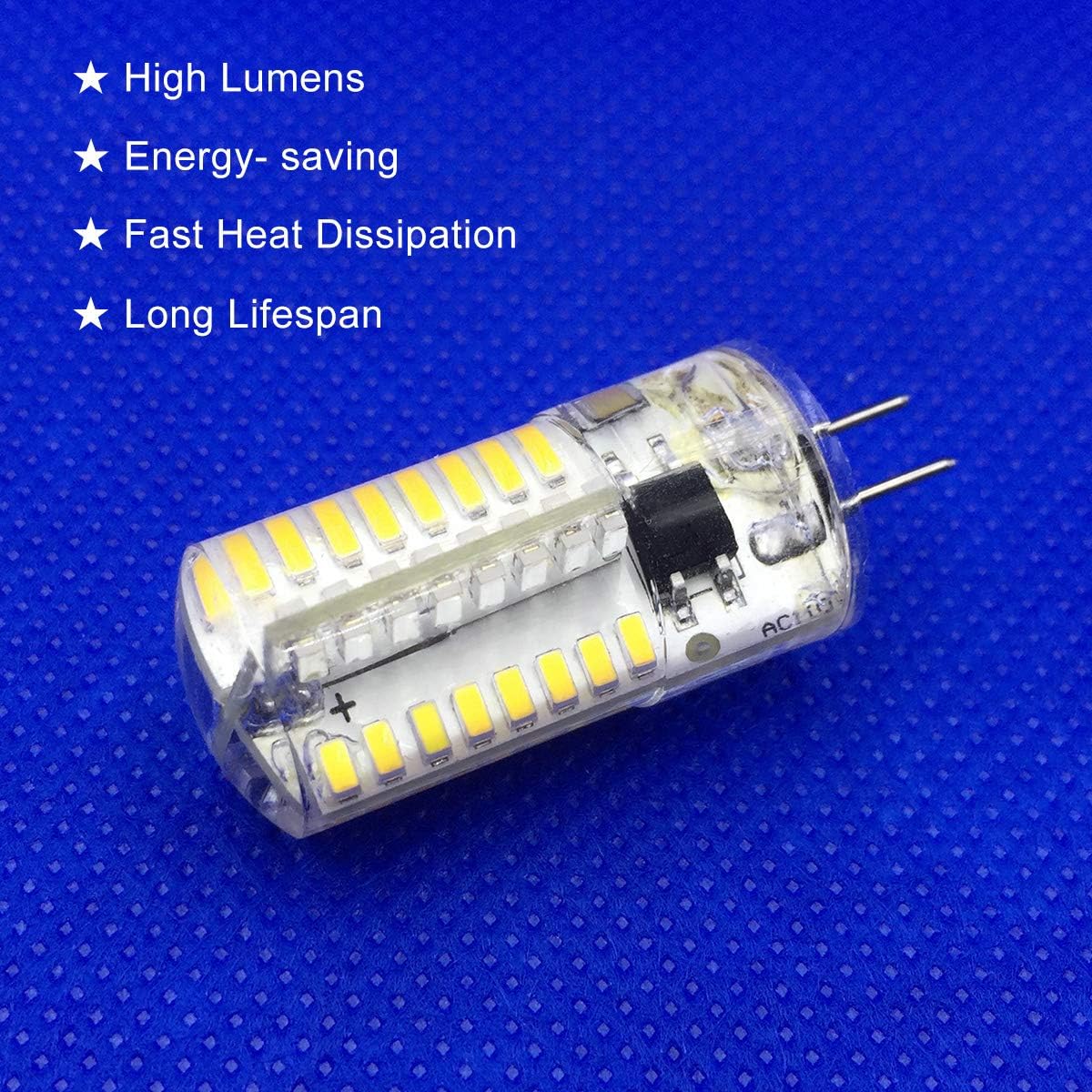 G4 120V LED Bulb G4 Bi-Pin Base Bulbs AC 110V ( Do Not Use in Low Voltage 12V) 3W (Equivalent to 20W 30W T3 Halogen Track Bulb) Daylight White Chandelier Bulb Landscape Light Ceiling Lights,10-Pack