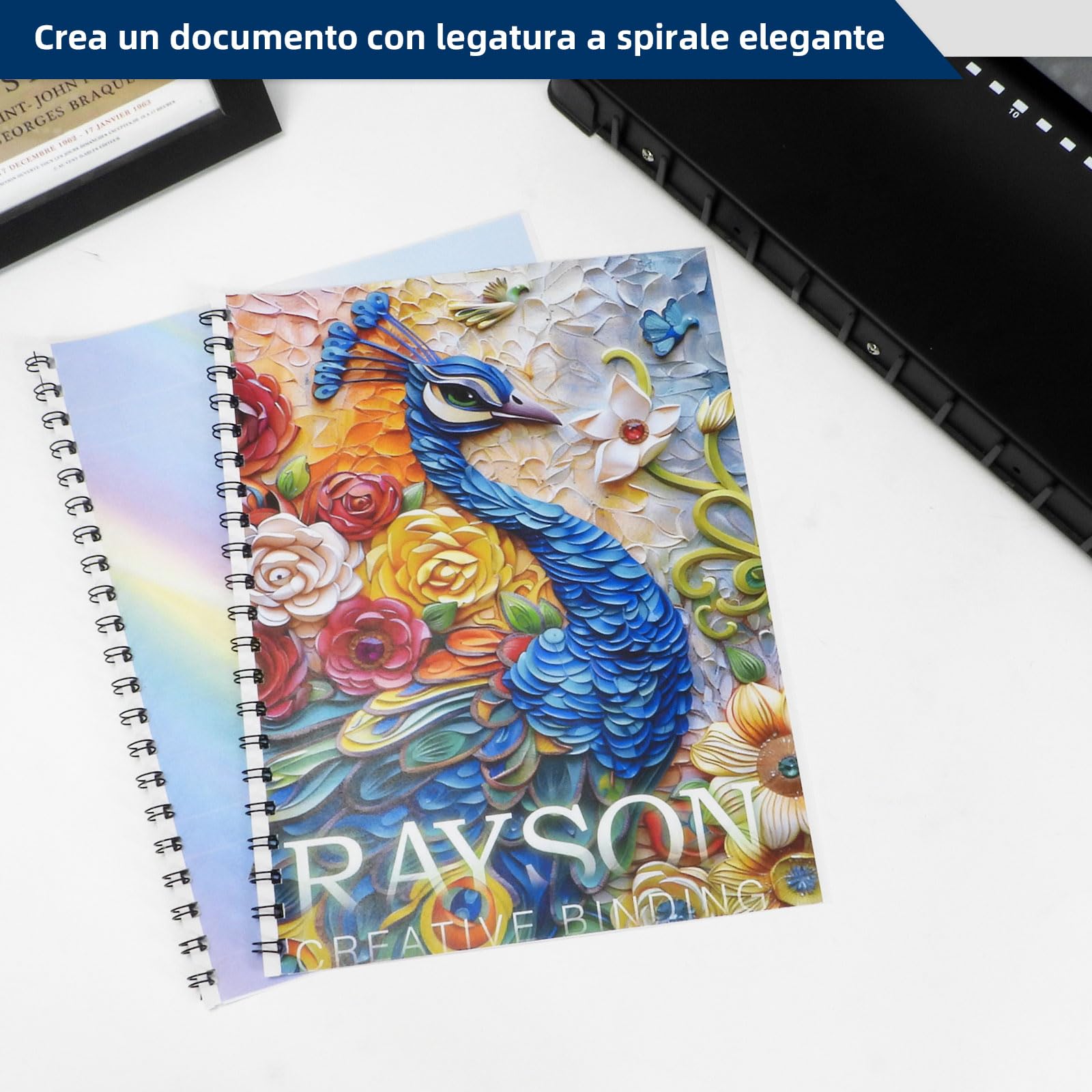 RAYSON Rilegatrice Spirale Metallica, 23 Fori, 250 Fogli, TD-1221
