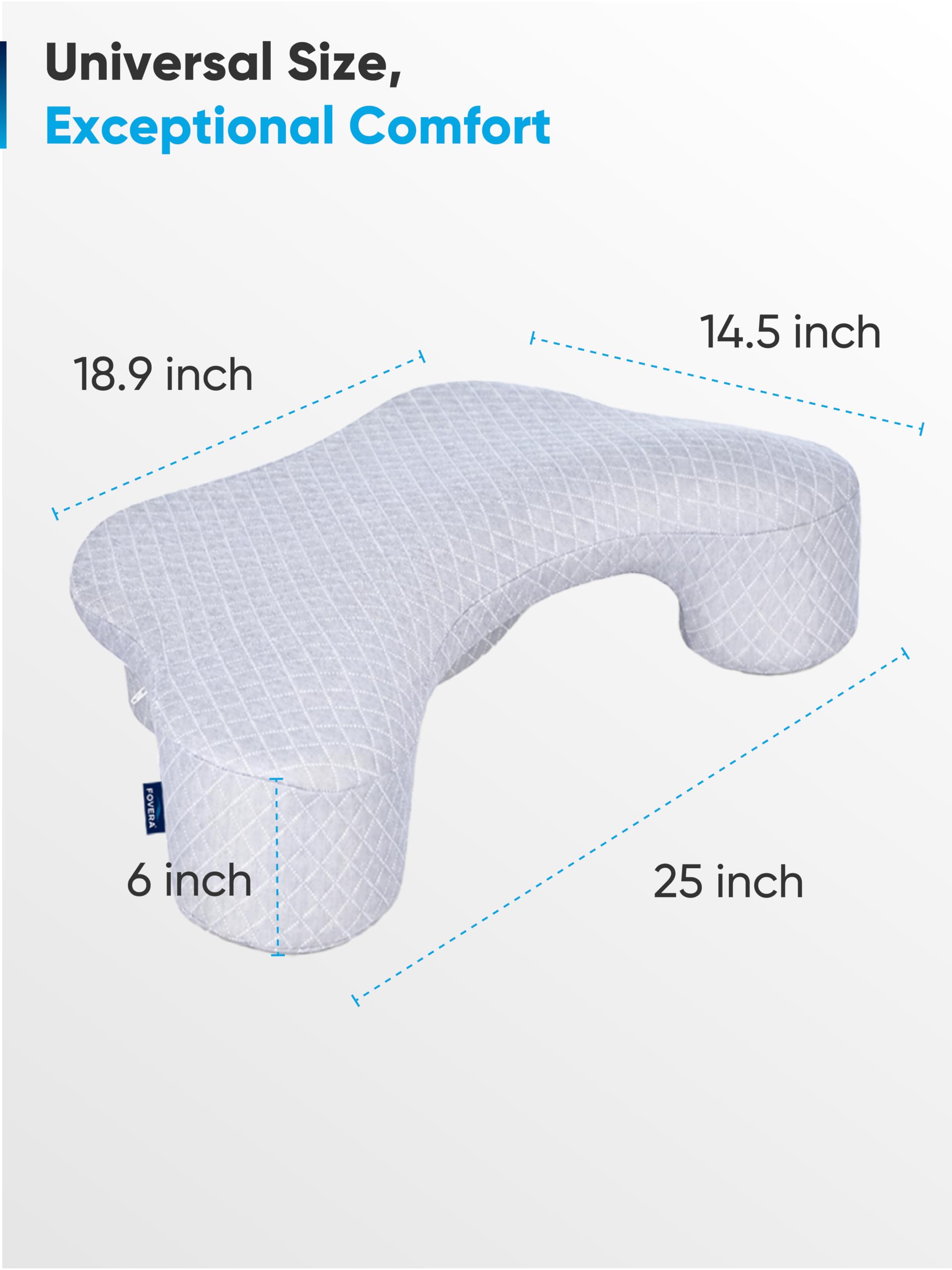 FOVERA Side Sleeper Pillow - Neck & Shoulder Pain Relief -4 FOVERA Side Sleeper Pillow - Neck & Shoulder Pain Relief -4