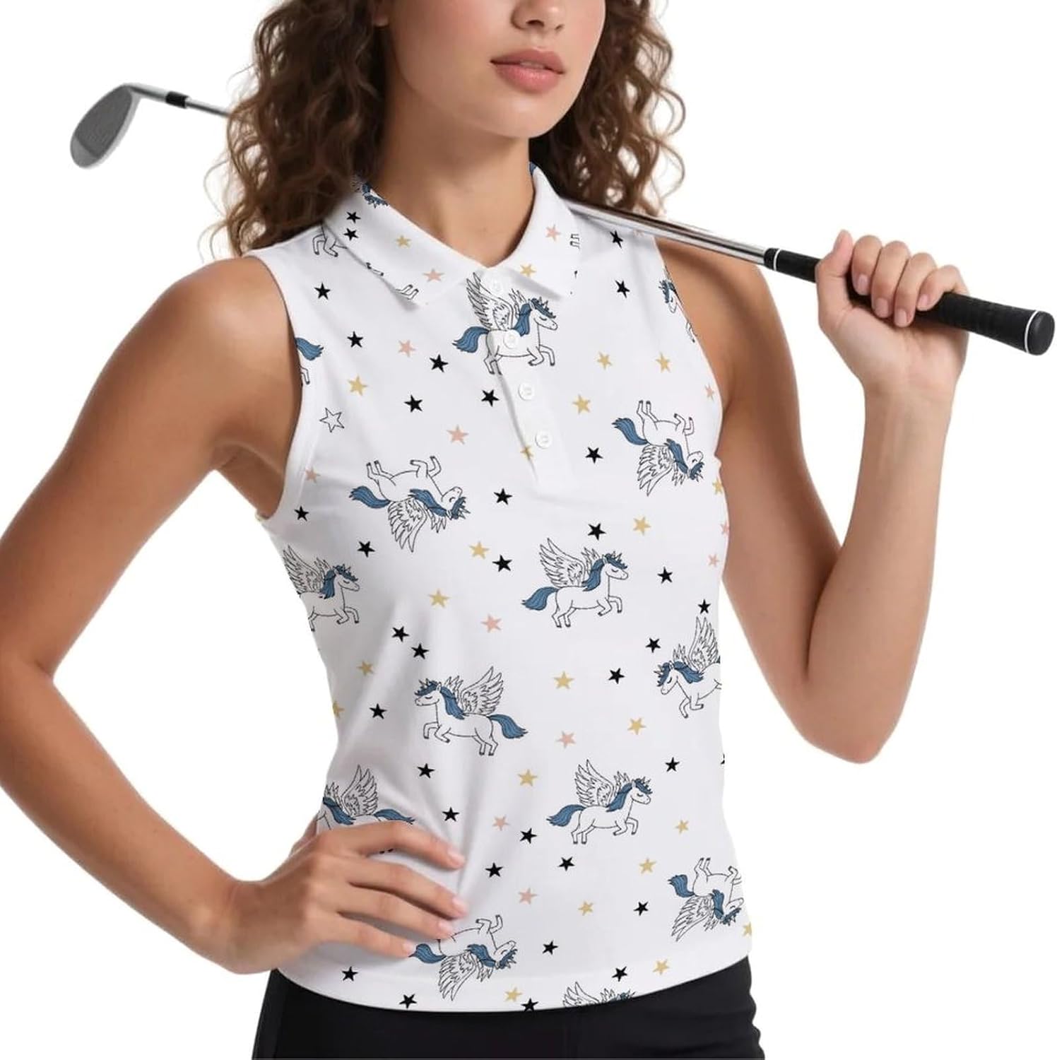 Golf Shirts for Women Polo Tank Top Sleeveless Summer Sports Athletic Workwear Quick Dry