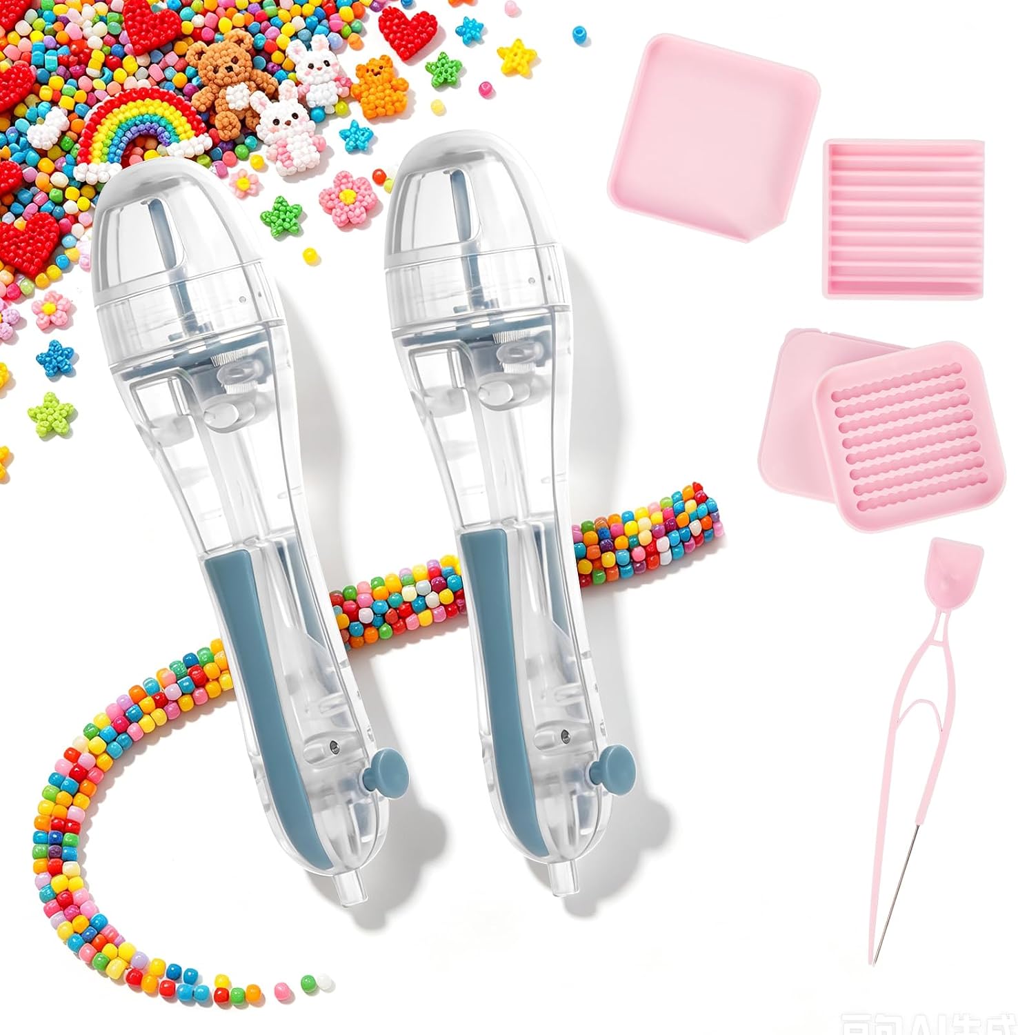 CEYAZYE 2Pcs 2.6mm Fuse Beads Pen with 5 Picking Kit, Precision Placement