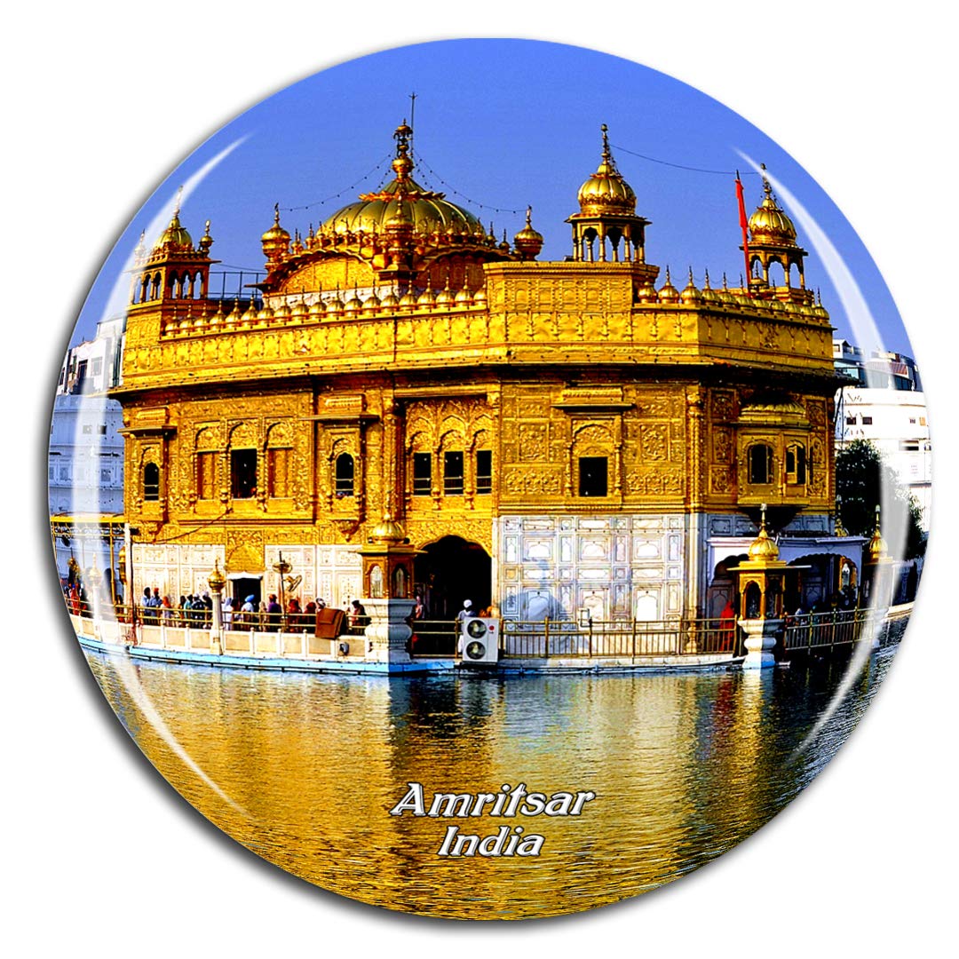 Weekino Golden India Temple Amritsar Fridge Magnet 3D Crystal Glass Tourist City Travel Souvenir Collection Gift Strong Refrigerator Sticker