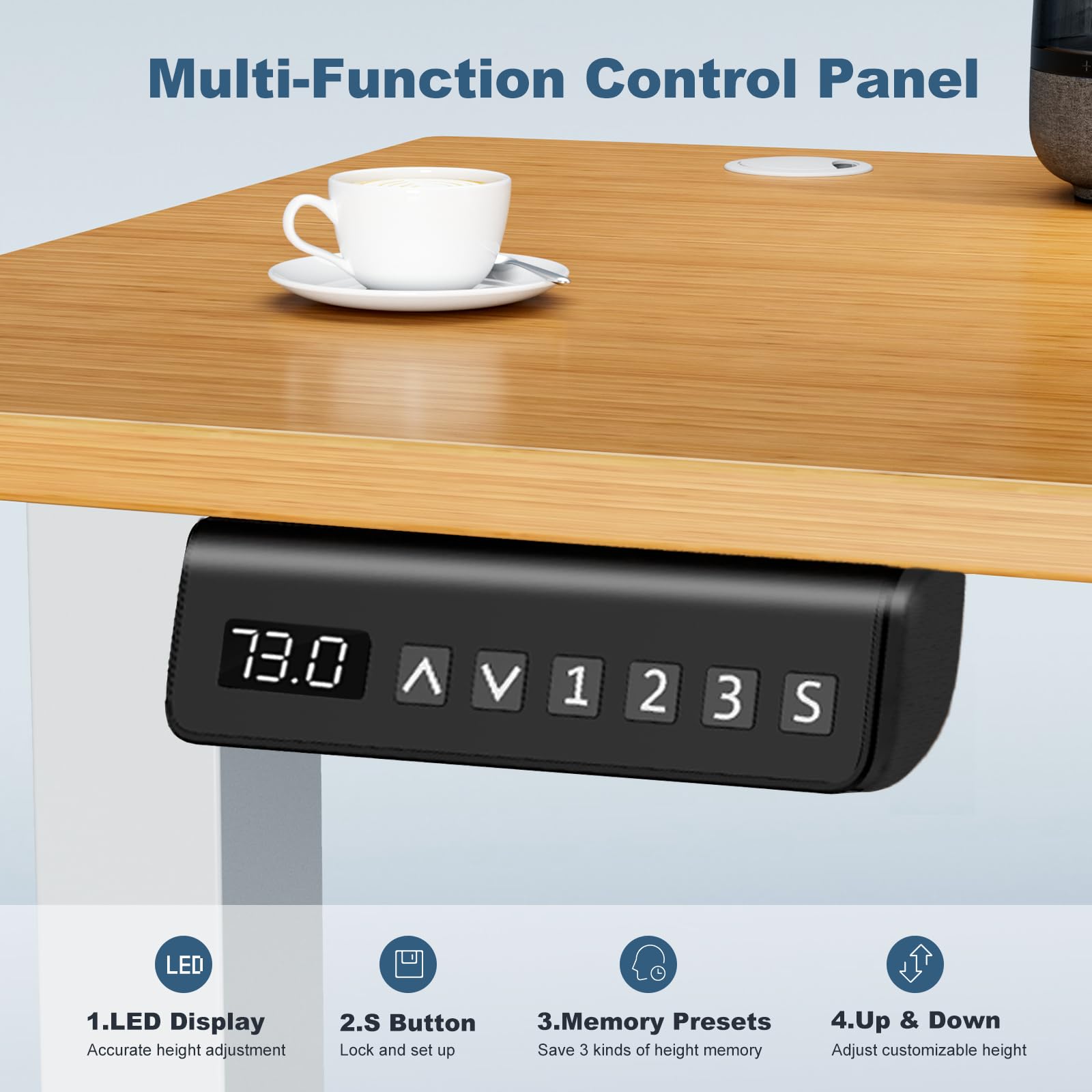 DUMOS 48 Inch Electric Standing Desk Height Adjustable Sit to Stand Up Computer Workstations Work PC Table Home — view 5