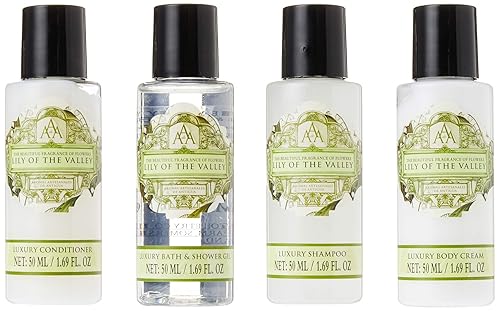 Miniatura 3 de AAA Floral - 4 x 1.7 fl oz - Colección de viajes y regalos (gel de ducha, loción corporal, champú y acondicionador) - (Lirio de los valles) - Tamaño
