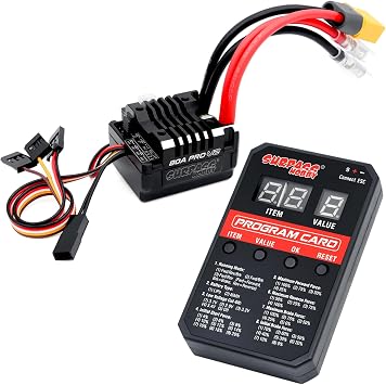 OGRC 80A Brushed ESC Electronic Speed Controller with ESC Programming Card (XT60 Plug)