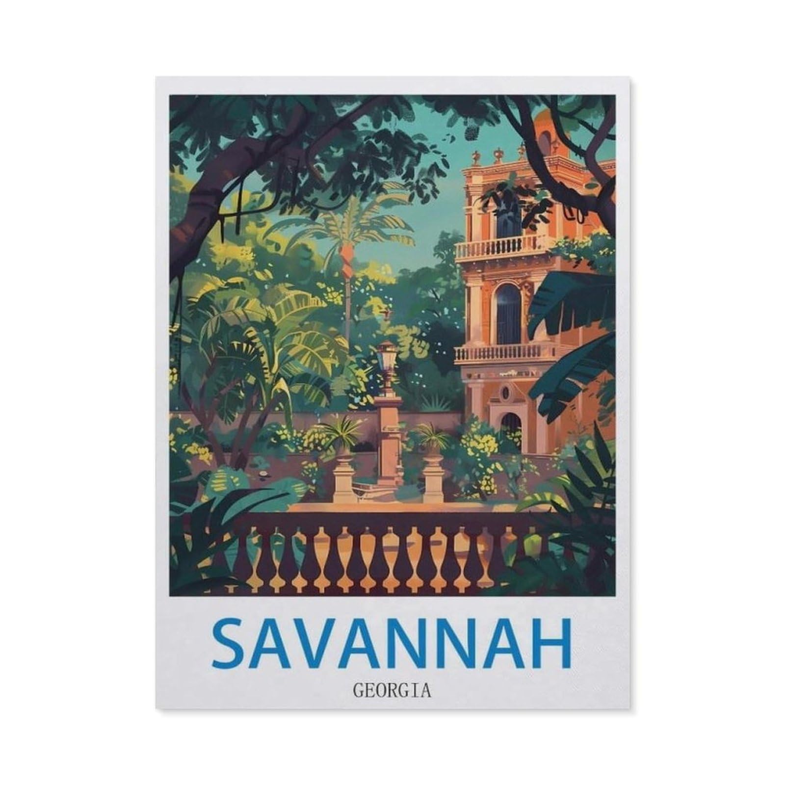 YYHMKBYY，Jigsaw Puzzle 1000 Pieces，Savannah Georgia，Wood Children Toys Decompression Game（75x50cm）-O41