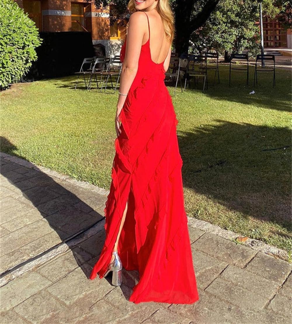 Women Summer Elegant Sling Midi Ruched Bodycon Dress Solid Color Backless Slim Party Cocktail Dresses - Image 5