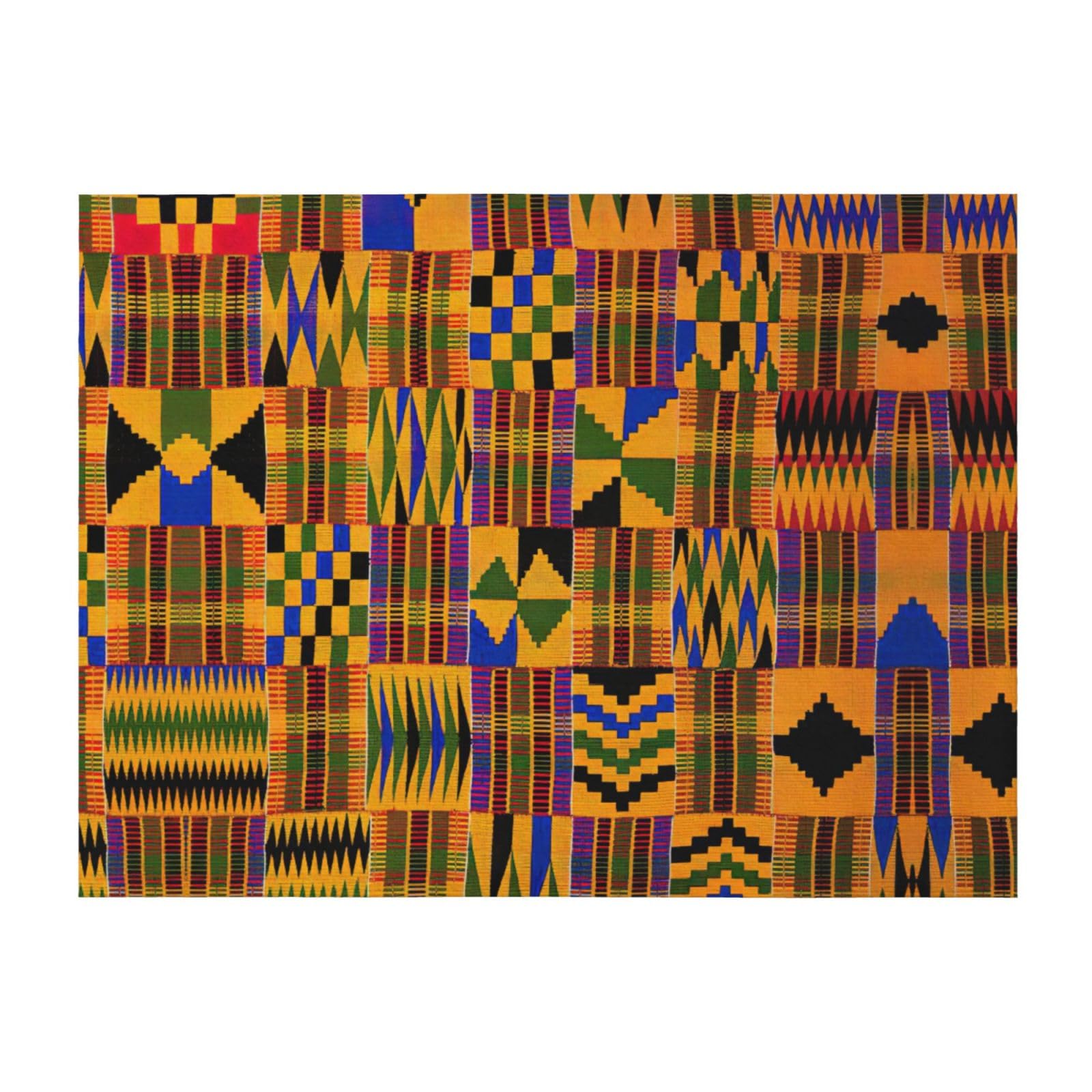 Couverture microfibre EdWal de lit motif africain finitions prestige
