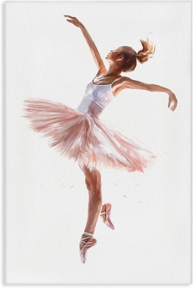 Amazon.com: Stupell Industries Graceful Ballerina Pose Canvas Wall
