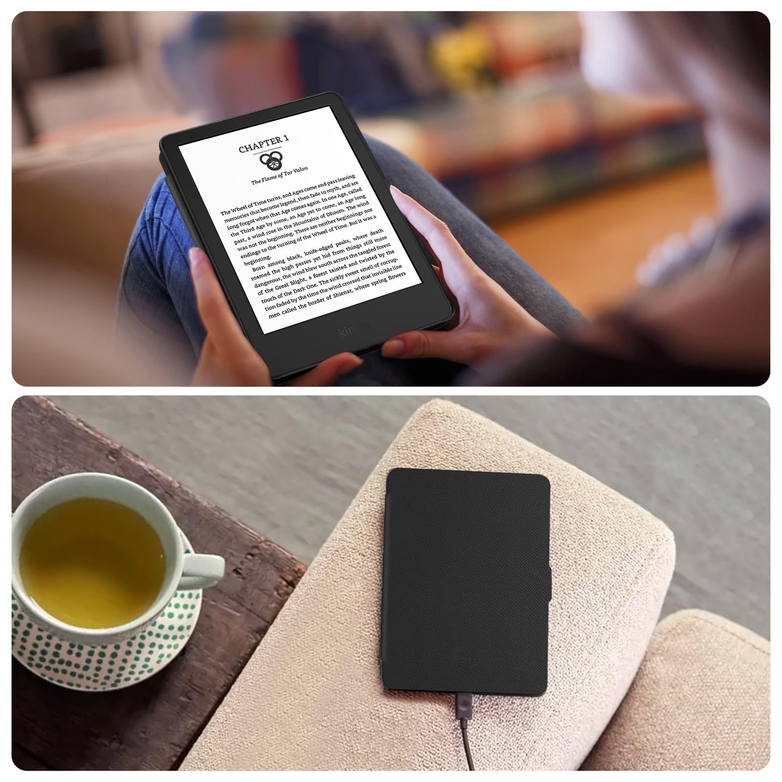 Fintie Etui na 6" Kindle (11. Generacji) - 2024/2022, Lekkie Etui Ochronne z Funkcją Automatycznego Uśpienia/Wybudzenia na 6-Calowy Kindle Basic 2024, Czarny