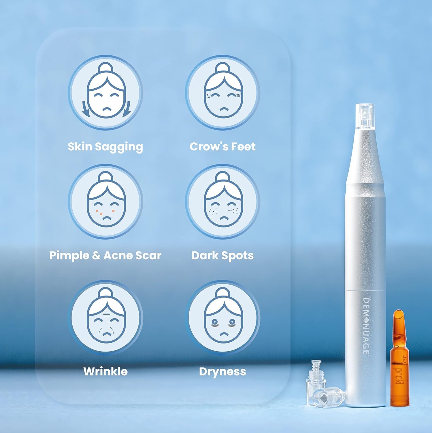 Deminuage NanoPen Prime Skincare Device Kit with Blanq Brightening Serum for Finelines, Wrinkles, Crow's Feet and Dark Circles Reduction : Beauty & Personal Care