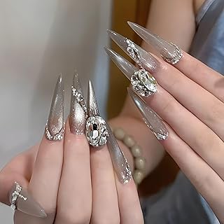 ネイルチップ ギャル 子供 ロング 付け爪 長い 地雷系 明日届く 黒 可愛い キラキラ シール コギャル グッズ