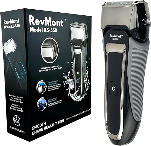 Miniatura 2 de Maquinilla de afeitar eléctrica RS-550 para hombres, modelo RS-550 - Afeitadora de papel de aluminio, afeitado húmedo o seco, recortadora de barba y
