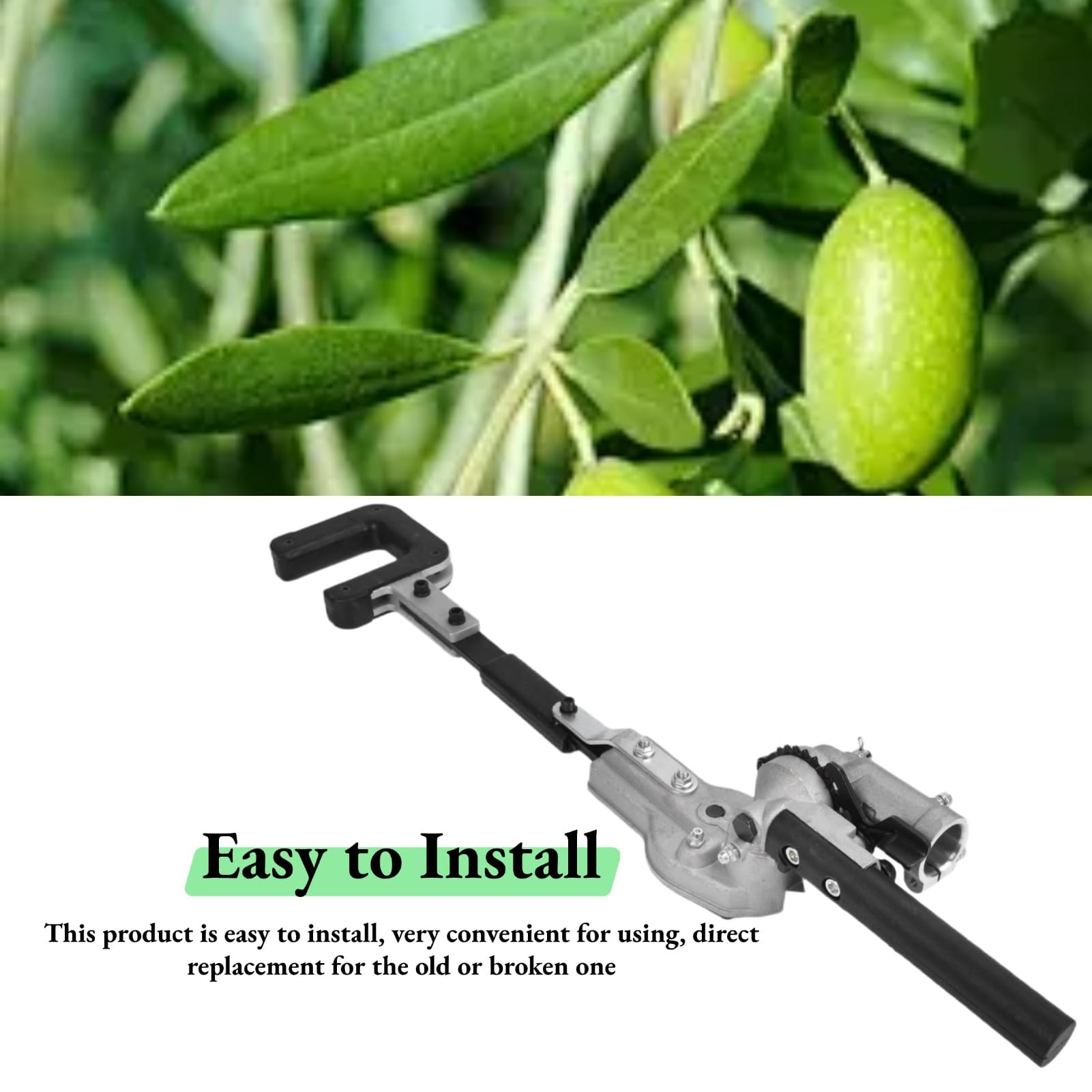 Cabezal recogedor de frutas de aleación de aluminio de 26 mm, cabezal de cosechadora de aceitunas, cabezal de recogida de residuos de 9 dientes, herramienta de agarre de jardín, cabezal de
