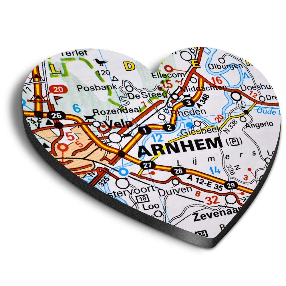 1 x Heart MDF Magnets - Arnhem City Netherlands Holland Travel Map 44150