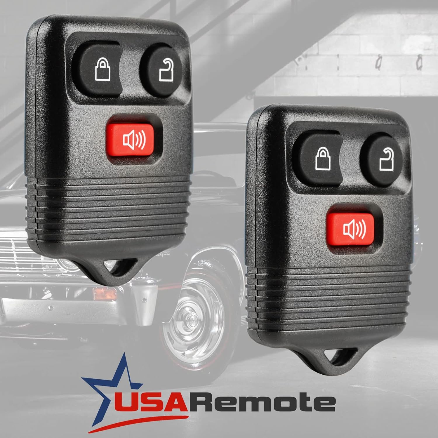 Car Key Fob Keyless Entry Remote fits Ford, Lincoln, Mercury, Mazda with Ignition Key (CWTWB1U331 GQ43VT11T CWTWB1U345 3-btn), Set of 2 - Image 2