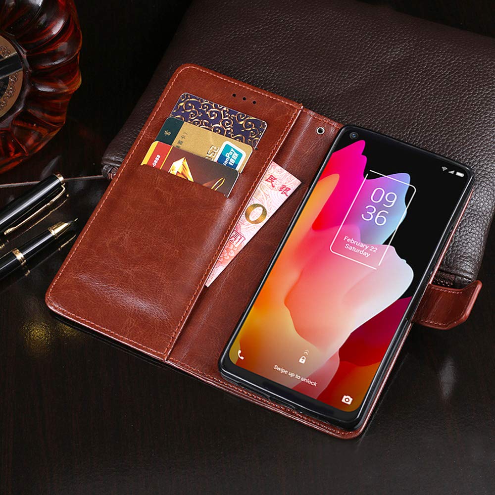 HualuBro Cover per TCL 10L Case, TCL 10 Lite Cover, Flip Cover a Libro in Premium PU Pelle Magnetica Antiurto Case Portafoglio Custodia per TCL 10L Cover - Rosa