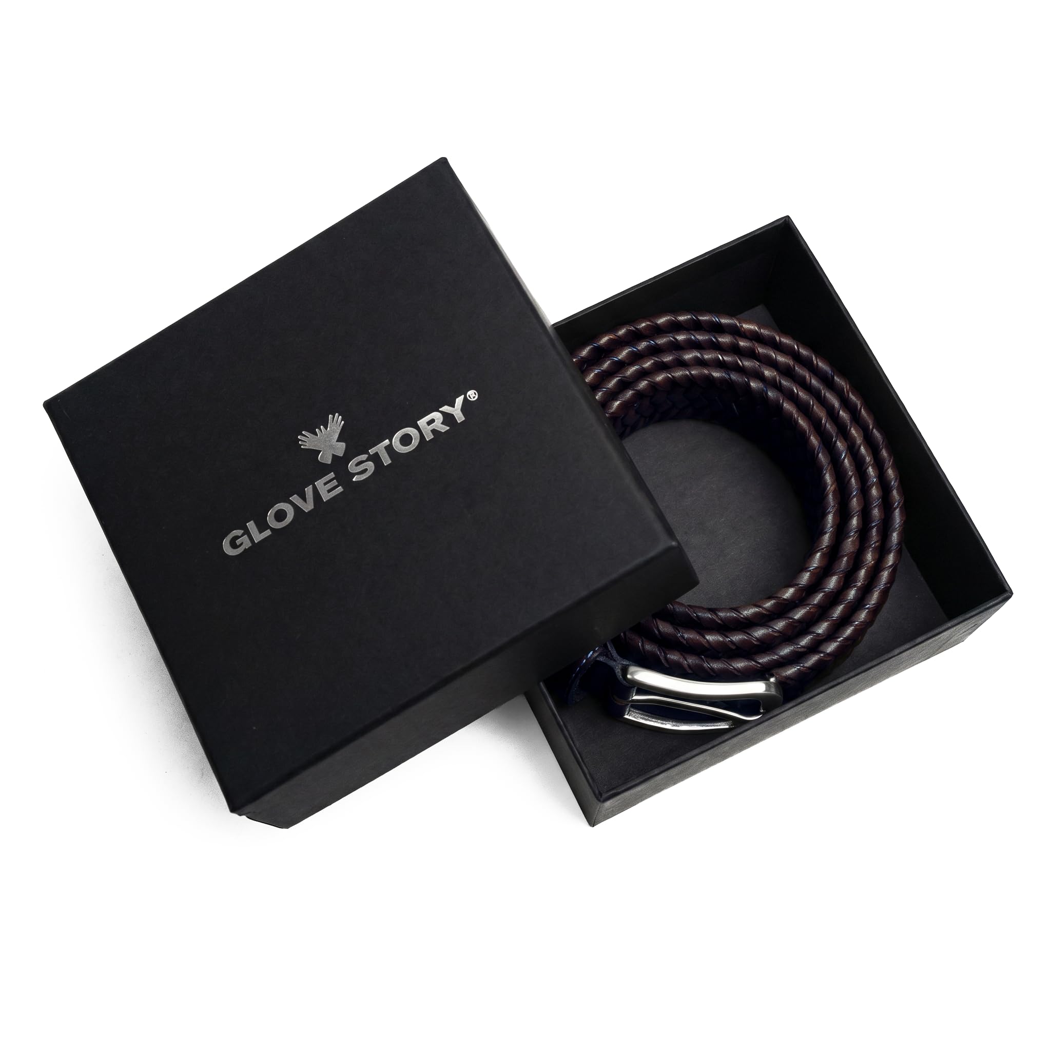 GLOVE STORY Cinturón de piel para hombre, hebilla de vestir, para traje, pantalones y pantalones – Caja de regalo, experiencia en piel desde 1996