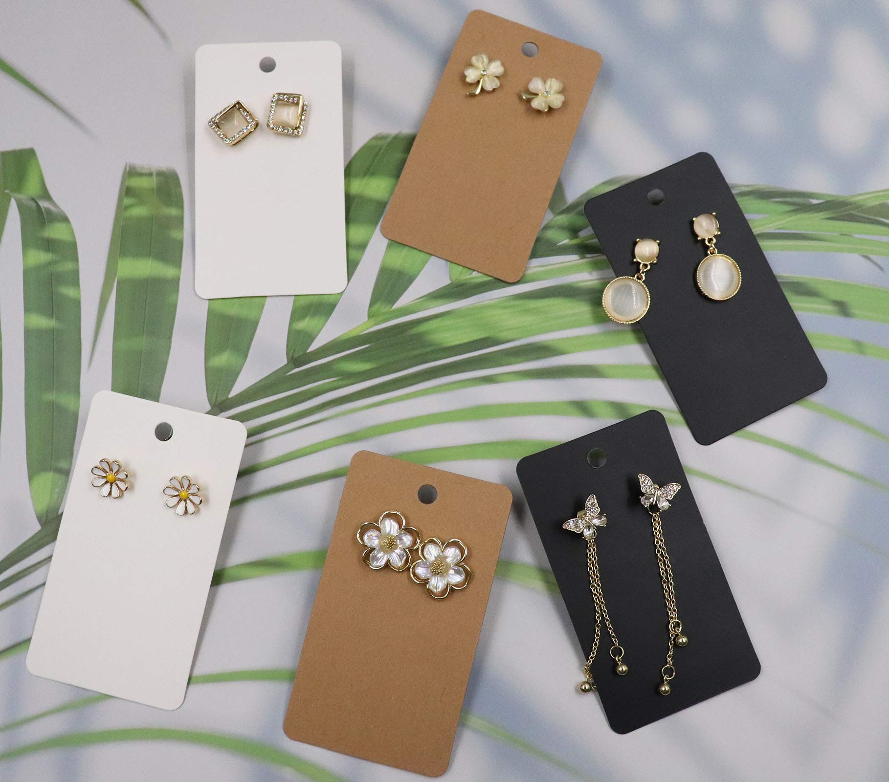 200 Cartes En Papier Kraft Pour Présenter Boucles D’oreilles – Étiquettes Marron, Trous Prédécoupés, Fait Main