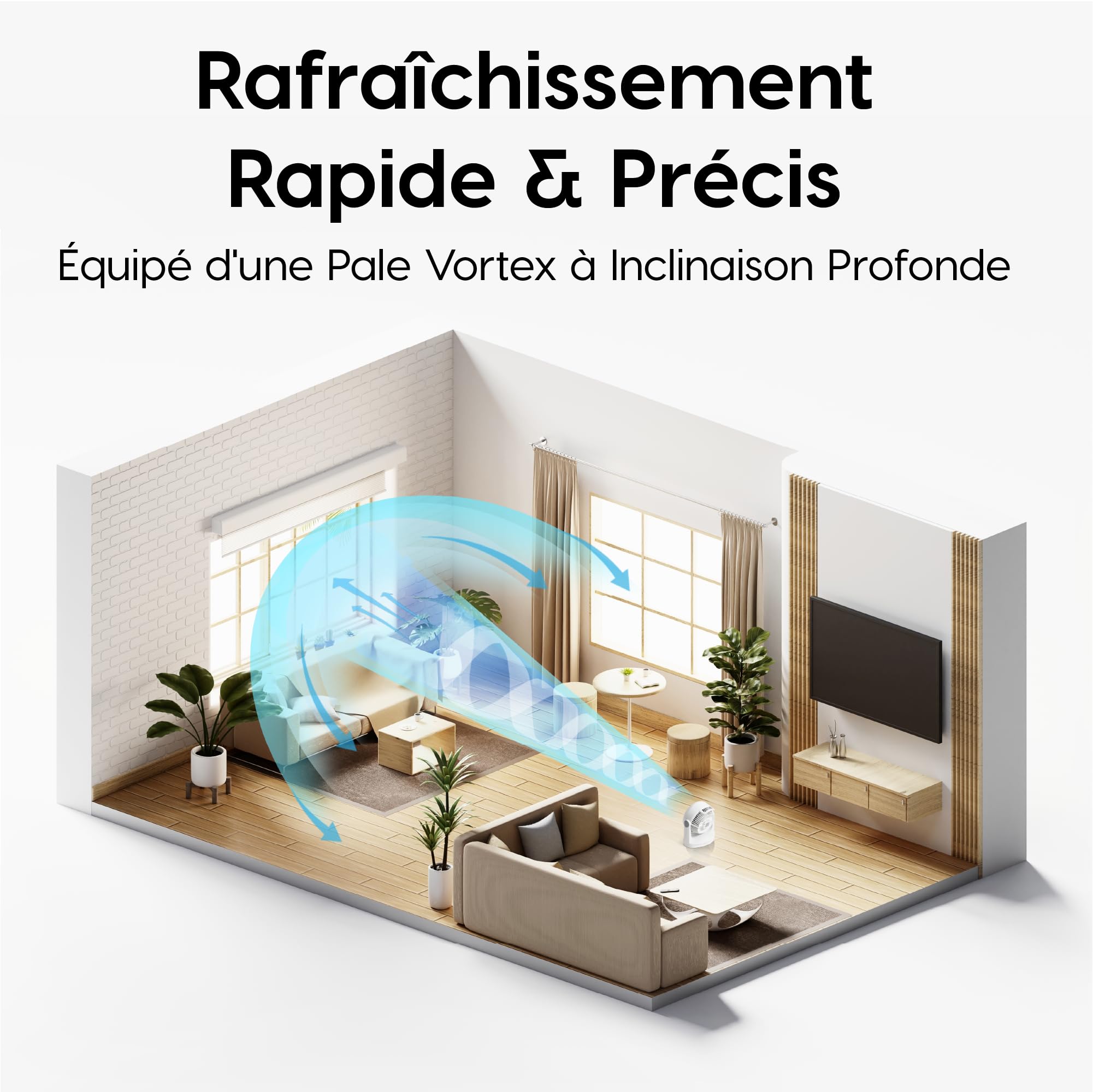 Iris Ohyama, Ventilateur Silencieux de Bureau avec Oscillation - Woozoo - HD18, Plastique, Blanc, 34 W, 23 m², 29 x 19 x 31 cm 530376