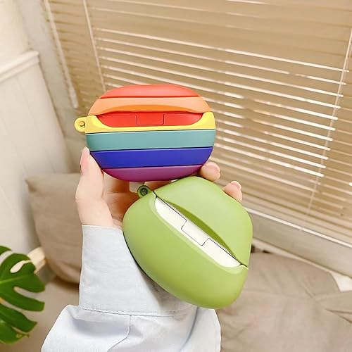 Miniatura 7 de Compatible con Beats Studio Buds, funda protectora de cuerpo completo de dibujos animados 3D con llavero, funda protectora de auriculares de PVC