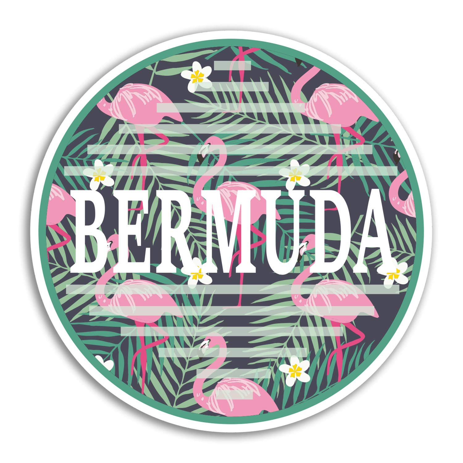 2 x 10cm Bermuda Vinyl Stickers - Tropical Travel Sticker Laptop Luggage #18961 (10cm Wide)