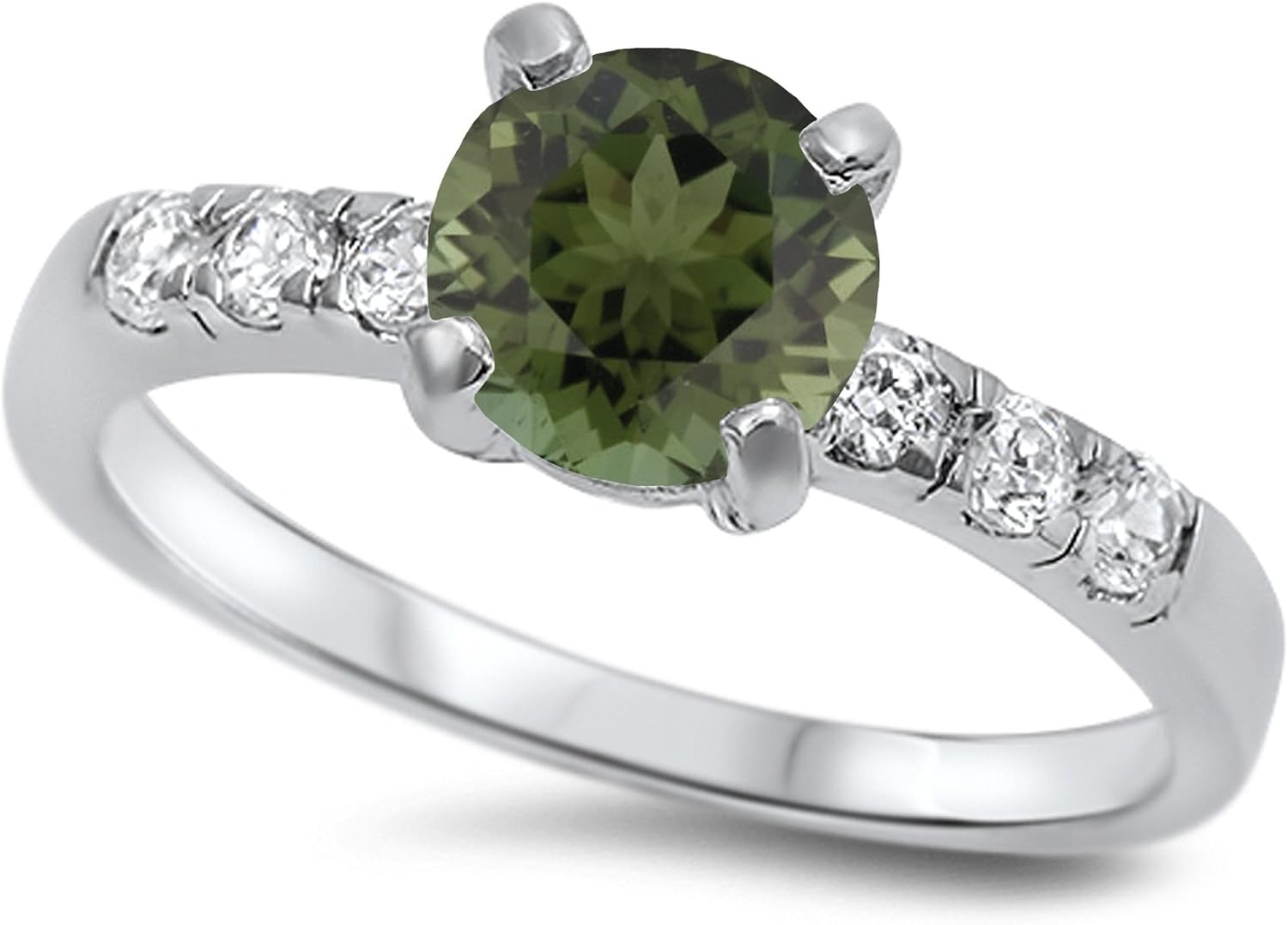 CHOOSE YOUR COLOR Sterling Silver Round Ring