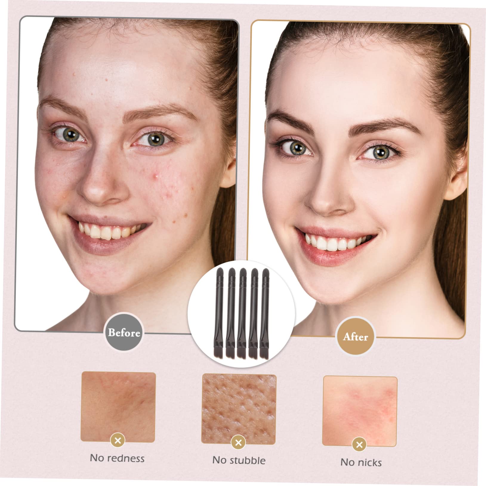 IWOWHERO Double-ended Eye Shadow Brush Makeup Sponge Brush Set 10 Pcs Stainless Steel Nylon Material Soft Durable for Professional Personal Use