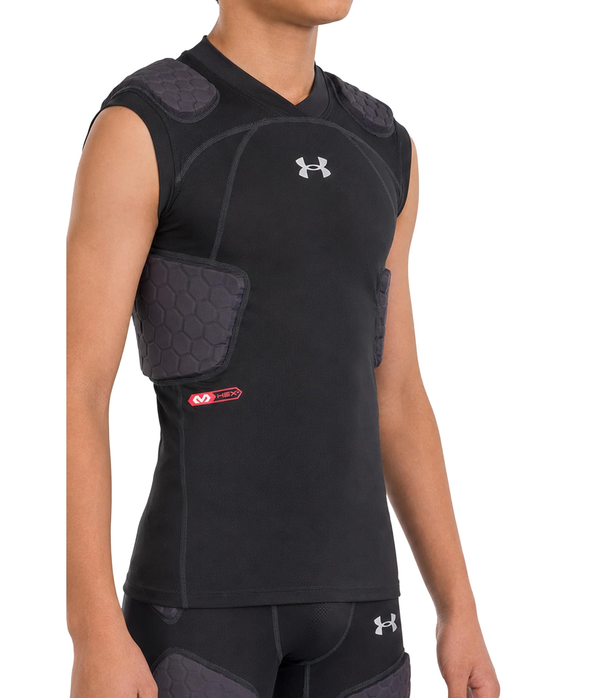 Under Armour Gameday Pro 5-Pad Top, Youth Padded Compression Shirt Football